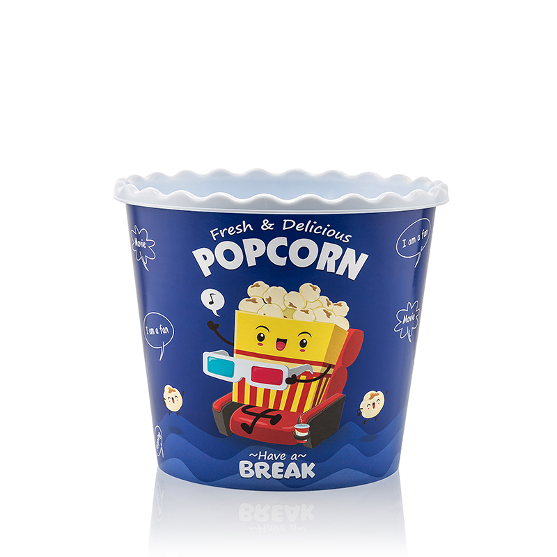 SEAU A POP CORN 2.2 LITRES MIX JAUNE/BLEU/ROUGE