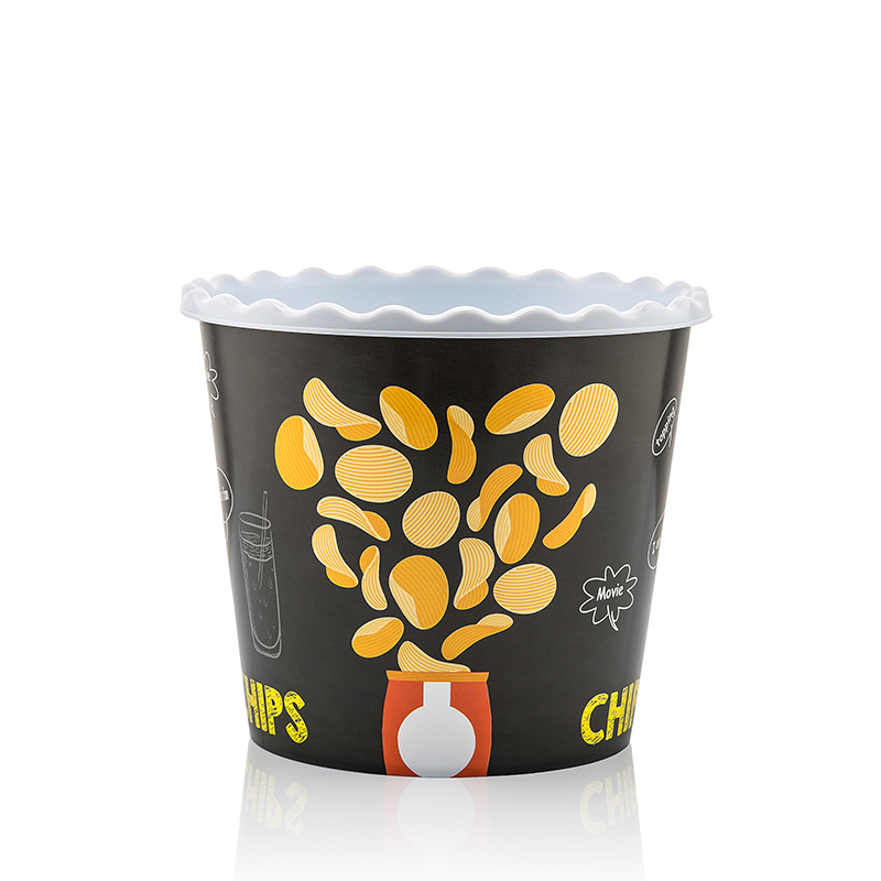 SEAU A POP CORN 2.2 LITRES MIX JAUNE/BLEU/ROUGE
