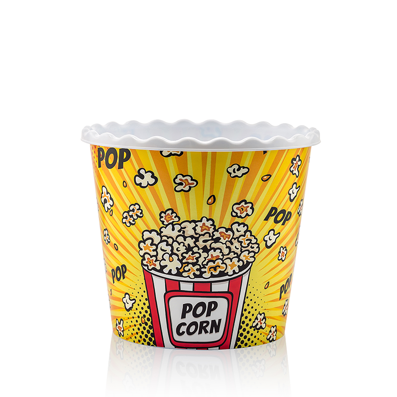 SEAU A POP CORN 2.2 LITRES MIX JAUNE/BLEU/ROUGE