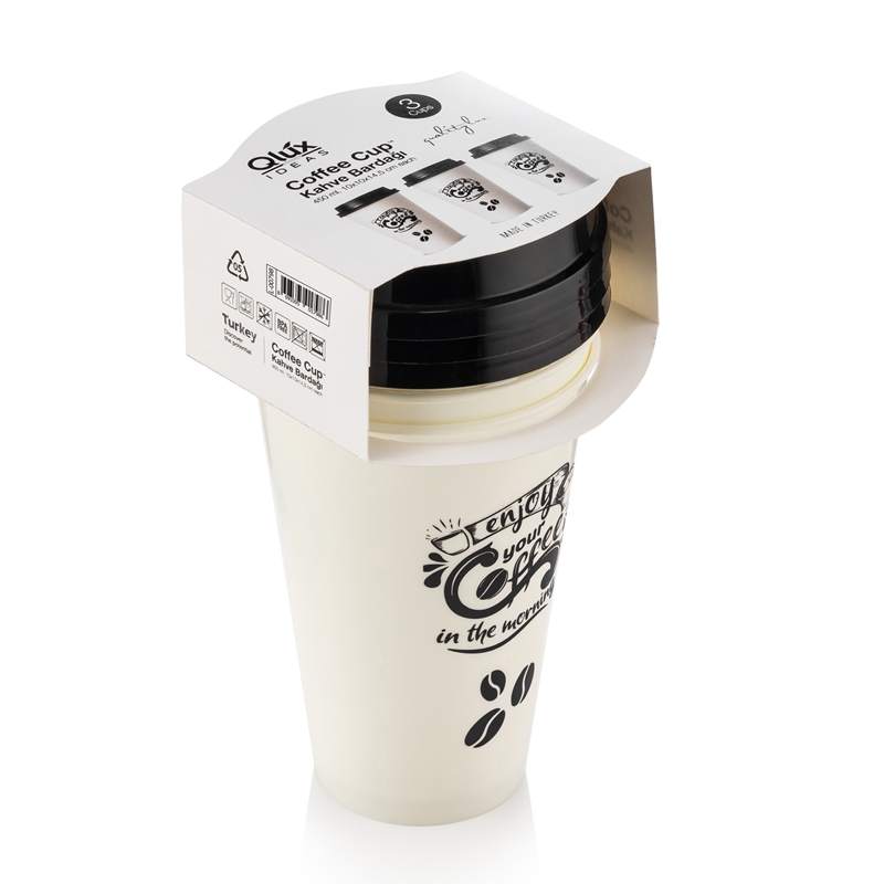 SET 3 GOBELETS CAFE PLASTIQUE COULEUR BEIGE