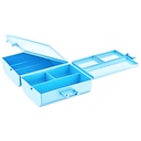 BOITE A DEJEUNER DOUBLE COMPARTIMENTS 16X11X16 CM MIX BLEU/ROSE