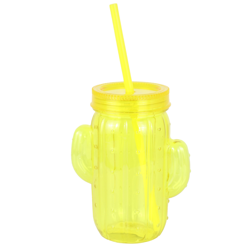 BOUTEILLE ENFANT PLASTIQUE 14X11.5 CM MODELE CACTUS MIX VERT/ORANGE/JAUNE/CUIVRE