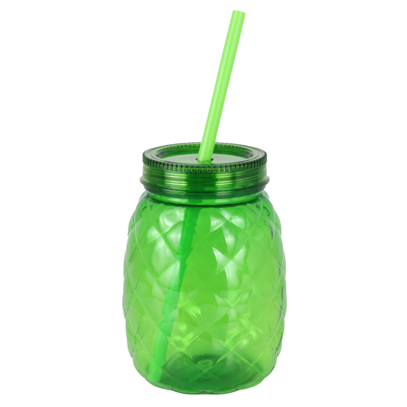 BOUTEILLE ENFANT PLASTIQUE 13X10 CM MODELE ANANAS MIX VERT/ORANGE/JAUNE/CUIVRE