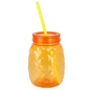 BOUTEILLE ENFANT PLASTIQUE 13X10 CM MODELE ANANAS MIX VERT/ORANGE/JAUNE/CUIVRE