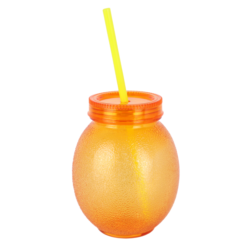 BOUTEILLE ENFANT PLASTIQUE 10X13 CM MODELE CITRON MIX ORANGE/VERT