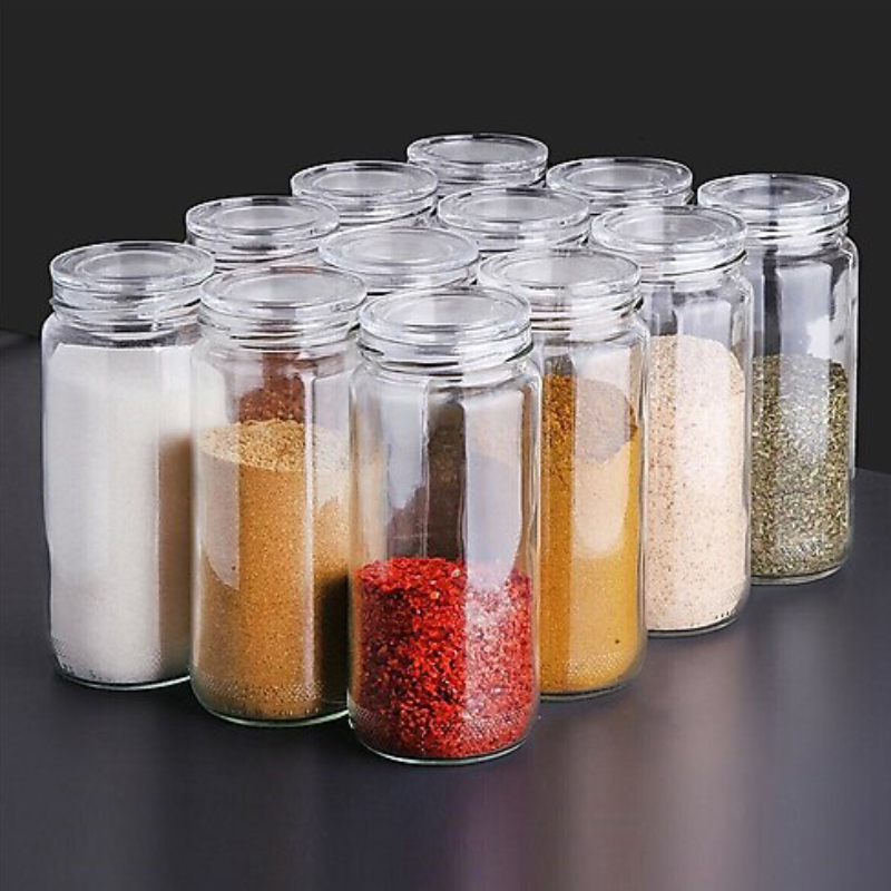 SET 4 POTS A EPICES EN VERRE 150 ML 