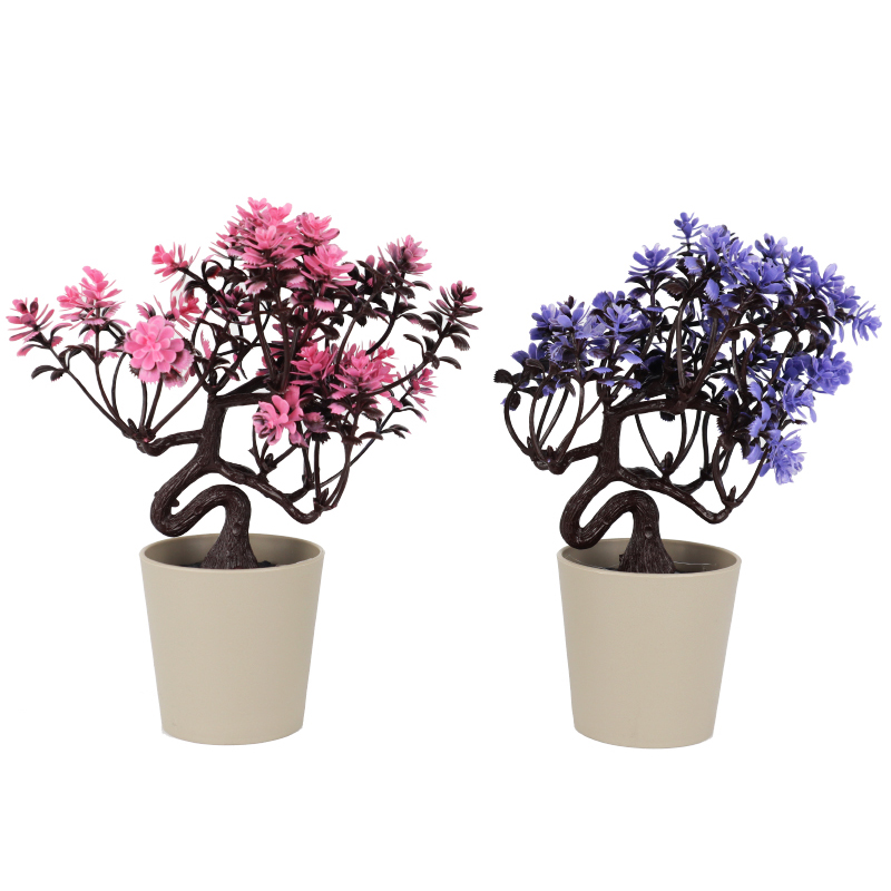 POT FLEUR DECO 18X6 CM MIX ROSE/VIOLET/BLANC/BLEU