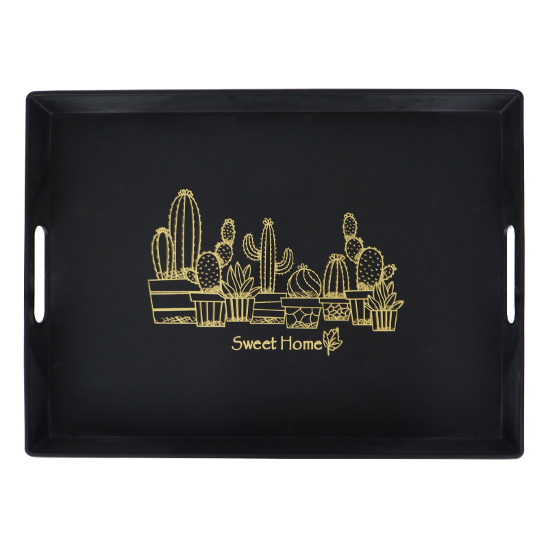 PLATEAU DECO RECTANGULAIRE PLASTIQUE GRAND MODELE 38X28 CM MIX DESIGNS