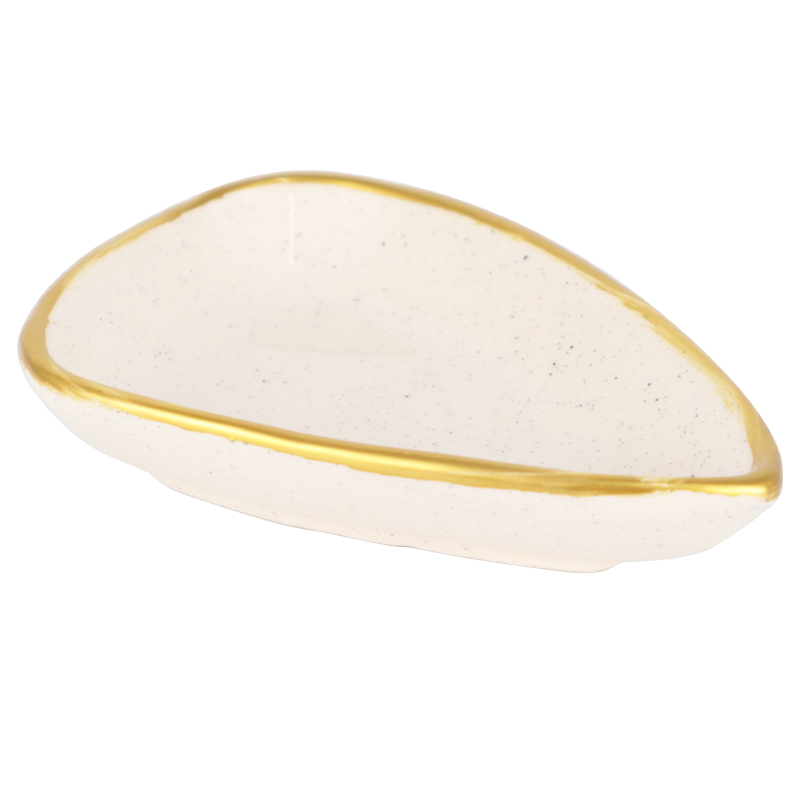 BOL CERAMIQUE TRIANGLE 14X10X3 CM BLANC