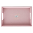 PLATEAU DECO PLASTIQUE IMITATION CUIR 37X24X4 CM MIX NOIR/BLANC/ROSE