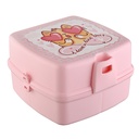 BOITE A DEJEUNER AVEC FOURCHETTE &amp; CUILLERE 14 X 15 X 10 CM MIX BLEU/ROSE/ROUGE