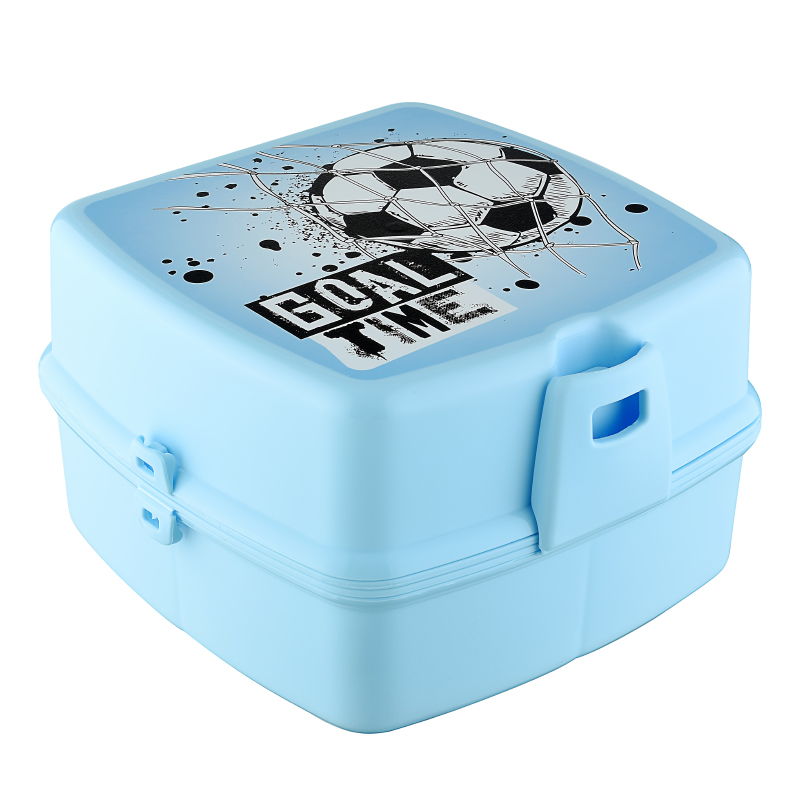BOITE A DEJEUNER AVEC FOURCHETTE &amp; CUILLERE 14 X 15 X 10 CM MIX BLEU/ROSE/ROUGE