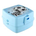 BOITE A DEJEUNER AVEC FOURCHETTE &amp; CUILLERE 14 X 15 X 10 CM MIX BLEU/ROSE/ROUGE
