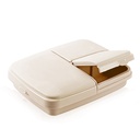 BOITE A DEJEUNER 3 COMPARTIMENTS MIX BEIGE/MARRON/GRIS/BLANC- 15*18*4cm