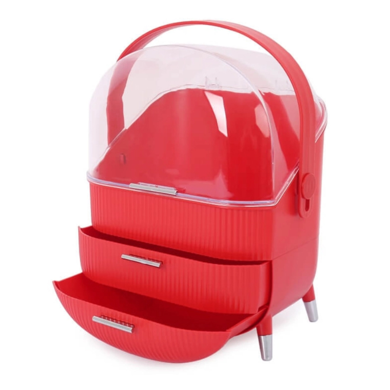 ORGANIZER COSMETIQUE DESIGN PLASTIQUE MIX NOIR/VERT/ROUGE/BLANC - 35*20*29 cm