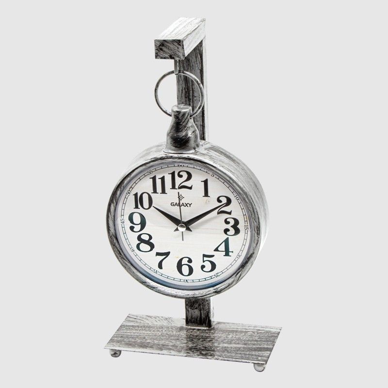 HORLOGE A POSER DECO METAL 36X18 CM  MIX OR/ARGENT/NOIR