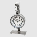 HORLOGE A POSER DECO METAL 36X18 CM  MIX OR/ARGENT/NOIR
