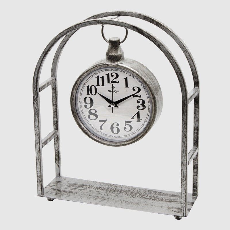 HORLOGE A POSER DECO METAL 38X29 CM  MIX OR/ARGENT/NOIR