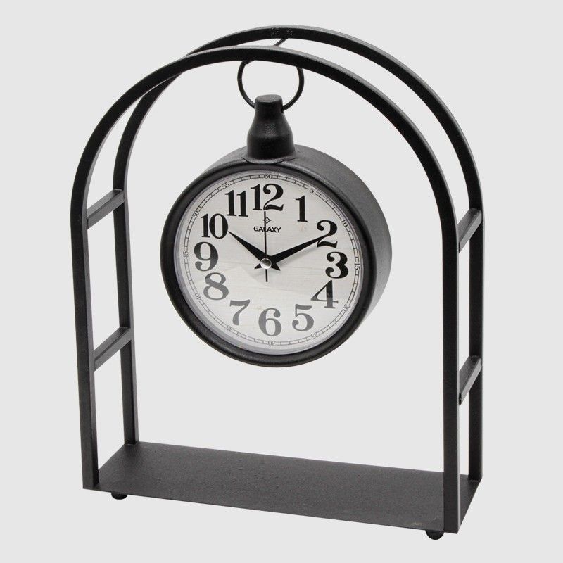 HORLOGE A POSER DECO METAL 38X29 CM  MIX OR/ARGENT/NOIR