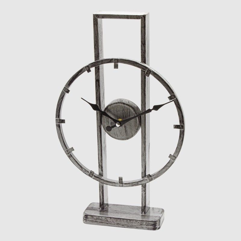 HORLOGE A POSER DECO METAL 42X26 CM  MIX OR/ARGENT/NOIR
