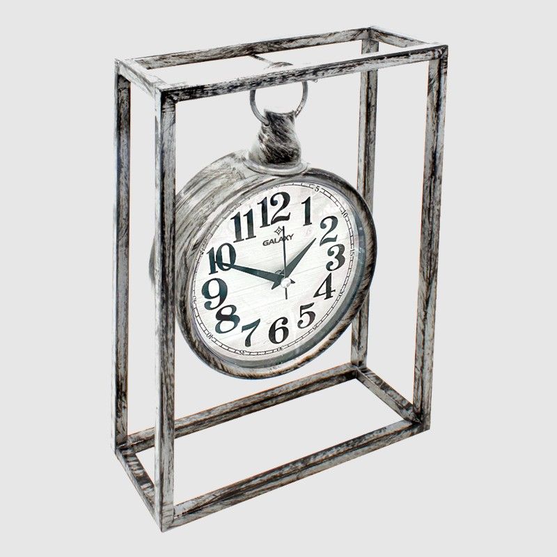 HORLOGE A POSER DECO METAL 42X25 CM  MIX OR/ARGENT/NOIR