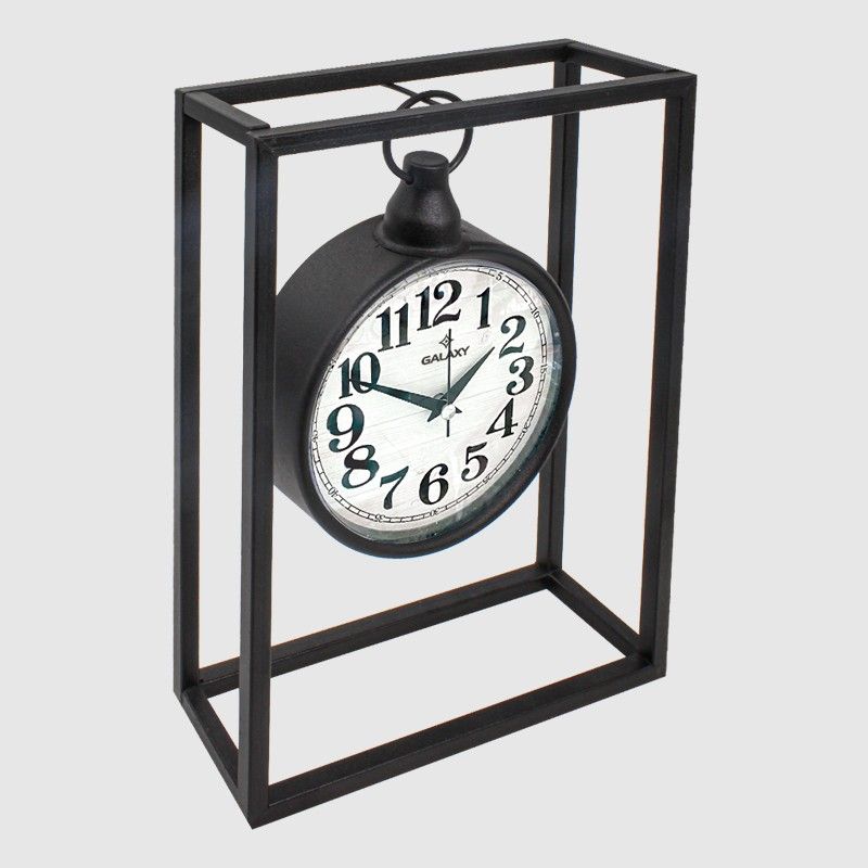 HORLOGE A POSER DECO METAL 42X25 CM  MIX OR/ARGENT/NOIR