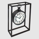 HORLOGE A POSER DECO METAL 42X25 CM  MIX OR/ARGENT/NOIR