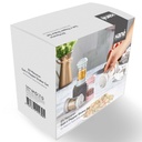 SET 2 SALIERES VERRE 105 CC. MIX BEIGE/BLEU/ROSE
