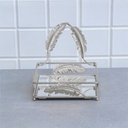 PORTE PAPIER DECO FEUILLE 17X17X4 CM MODELE ARGENT
