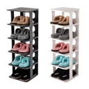 RANGE CHAUSSURES 5 NIVEAUX 28*25*80 CM (MIXE BLANC-GRIS)