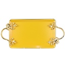 PLATEAU DECO RECTANGULAIRE METAL 18X29 CM MIX NOIR/JAUNE/BEIGE/BLANC/GRIS