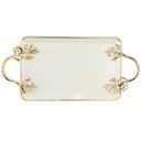 PLATEAU DECO RECTANGULAIRE METAL 18X29 CM MIX NOIR/JAUNE/BEIGE/BLANC/GRIS