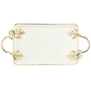 PLATEAU DECO RECTANGULAIRE METAL 18X29 CM MIX NOIR/JAUNE/BEIGE/BLANC/GRIS