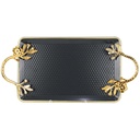 PLATEAU DECO RECTANGULAIRE METAL 18X29 CM MIX NOIR/JAUNE/BEIGE/BLANC/GRIS