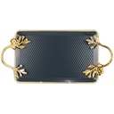 PLATEAU DECO RECTANGULAIRE METAL 18X29 CM MIX NOIR/JAUNE/BEIGE/BLANC/GRIS