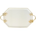 PLATEAU DECO OCTOOGONAL METAL 28X48 CM MIX NOIR/JAUNE/BEIGE/BLANC/GRIS