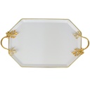 PLATEAU DECO OCTOOGONAL METAL 28X48 CM MIX NOIR/JAUNE/BEIGE/BLANC/GRIS