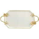 PLATEAU DECO OCTOOGONAL METAL 21X36 CM MIX NOIR/JAUNE/BEIGE/BLANC/GRIS