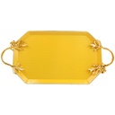 PLATEAU DECO OCTOOGONAL METAL 21X36 CM MIX NOIR/JAUNE/BEIGE/BLANC/GRIS