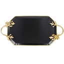 PLATEAU DECO OCTOOGONAL METAL 21X36 CM MIX NOIR/JAUNE/BEIGE/BLANC/GRIS