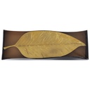 PLATEAU DECO FEUILLE MODELE OR - 49 * 16 * 3 cm
