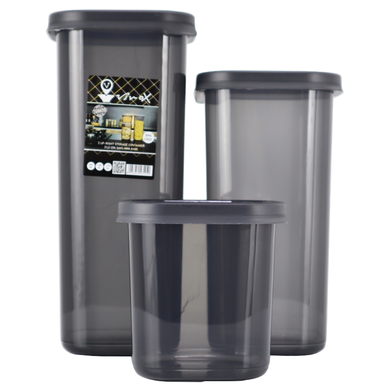 SET 3 BOITES PLASTIQUE MATT 800 / 1400 / 1750 ML 