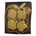 SET 5 PIECES PLATEAU DECO POMME MODELE OR - 4(10*10cm) -1 (30*25*3)cm