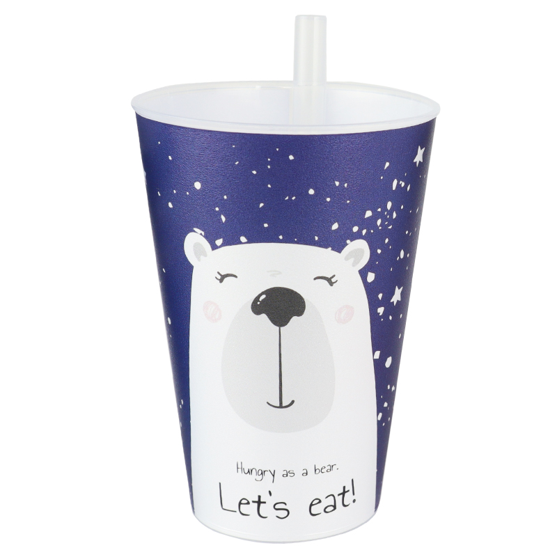 GOBELET AVEC PIPETTE ENFANT 400 CC MIX DESIGNS