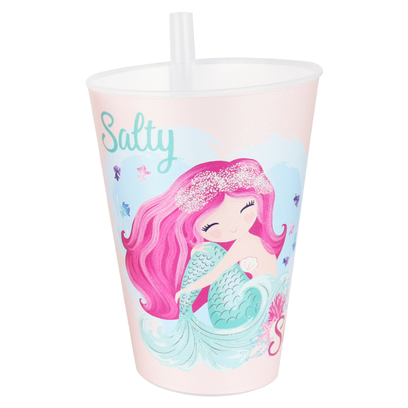 GOBELET AVEC PIPETTE ENFANT 400 CC MIX DESIGNS