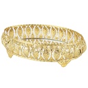 PLATEAU DECO OVAL METAL MODELE OR 22X13X6 CM - MIX 3 DESIGNS