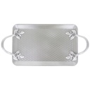 PLATEAU DECO PLASTIQUE MIX OR/ARGENT - 37 * 18 cm