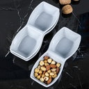 PLAT CERAMIQUE 2 COMPARTIMENTS 21 X 8,5 X 4 CM MIX JAUNE/GRIS/ROSE