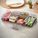 BOITE PETIT DEJEUNER 6 COMPARTIMENTS 41X19X6 CM CRYSTAL MAT