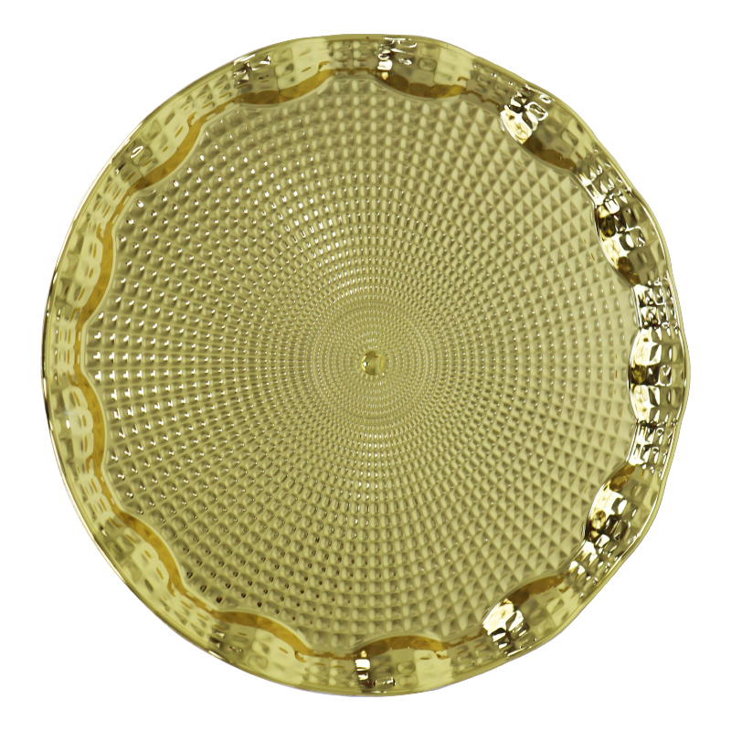 PRESENTOIR 2 NIVEAUX DECO METAL 36X7 CM AVEC PIED MODELE OR 